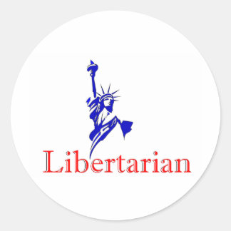Vrijheidsbeeld - Retro Libertarian-pictogram Ronde Sticker