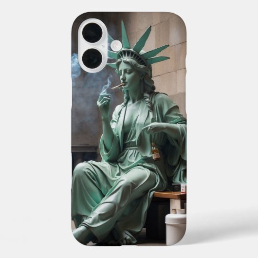 Vrijheidsbeeld Rokende Sigaret Rebel Art Gift Case-Mate iPhone Case (Achterkant)