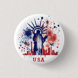 Vrijheidsbeeld Ronde Button 3,2 Cm