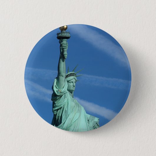 Vrijheidsbeeld. Ronde Button 5,7 Cm (Voorkant)