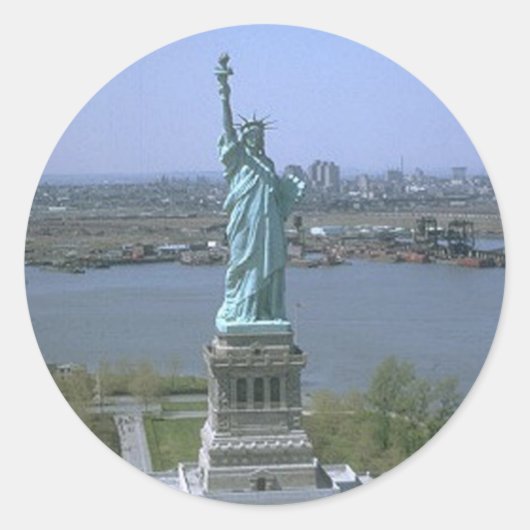Vrijheidsbeeld Ronde Sticker (Voorkant)