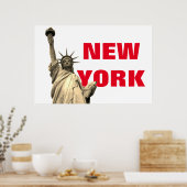 Vrijheidsbeeld Sepia Rood Wit Poster (Keuken)