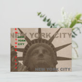 Vrijheidsbeeld Sepia Tones Uitnodiging (Staand voorkant)