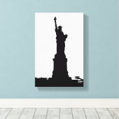 Vrijheidsbeeld Silhouet Verpakt Canvas Afdruk (Insitu (Houten vloer))