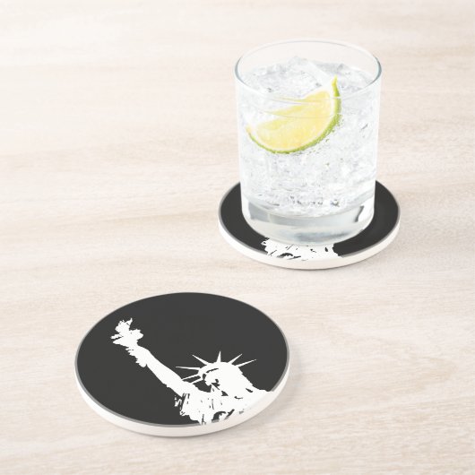 Vrijheidsbeeld Silhouette Zandsteen Onderzetter (Zijkant)