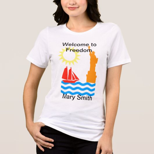 Vrijheidsbeeld Tri-Blend Shirt (Voorkant)