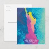 Vrijheidsbeeld van de waterverf briefkaart (Voorkant / Achterkant)