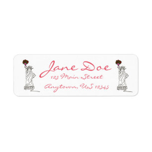 Vrijheidsbeeld van Rose Bouquet NYC Valentijnsdag Etiket