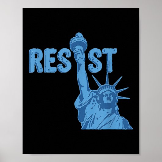 Vrijheidsbeeld verzet zich tegen grafisch #resist poster (Voorkant)