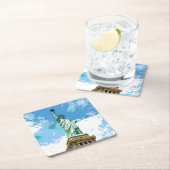 Vrijheidsbeeld Vierkante Kartonnen Onderzetter (Insitu)