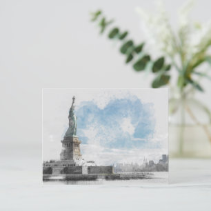 Vrijheidsbeeld VS Vakantie - Manhattan NYC Feestdagenkaart