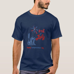 Vrijheidsbeeld Vuurwerk "4 juli" T-shirt