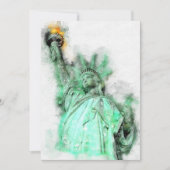 Vrijheidsbeeld Waterverf Close-up Portret Bedankkaart (Voorkant)