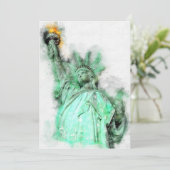 Vrijheidsbeeld Waterverf Close-up Portret Bedankkaart (Staand voorkant)
