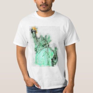 Vrijheidsbeeld Waterverf Close-up Portret T-shirt