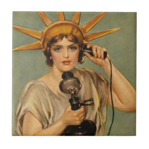  Vrijheidsbeeld, WWI-patriottische oorlog en oorlo Tegeltje