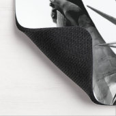 Vrijheidsbeeld zwart en wit muismat (Hoek)