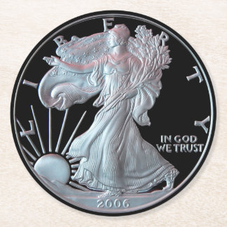 Vrijheidsdollar 2006 ronde kartonnen onderzetter