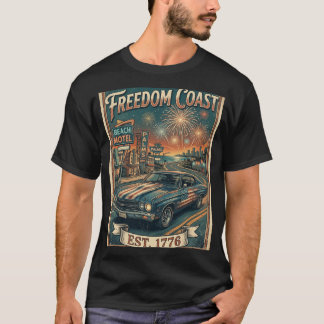 Vrijheidskust 1776 Florida Retro Spierkracht Auto T-shirt