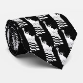 Vrijheidspatroon zwart en wit elegant stropdas (Opgerold)