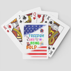 Vrijheidsspellen liggen in het zijn van durf pokerkaarten