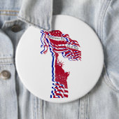 Vrijheidsstatus Amerikaanse vlag en Jouw tekst Ronde Button 6,0 Cm (In situ)