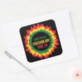 Vrijheidsvrijheid van 19 juni vierkante sticker (Envelop)