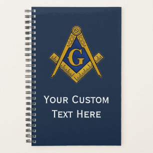 Vrijmetselaar geschenken plein en kompas blauw planner