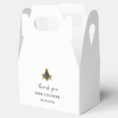 Vrijmetselaar Masonic Black Minimalist Elegant Mod Bedankdoosjes (Geopend)