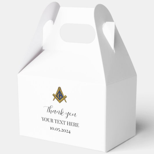 Vrijmetselaar Masonic Black Minimalist Elegant Mod Bedankdoosjes (Voorkant)