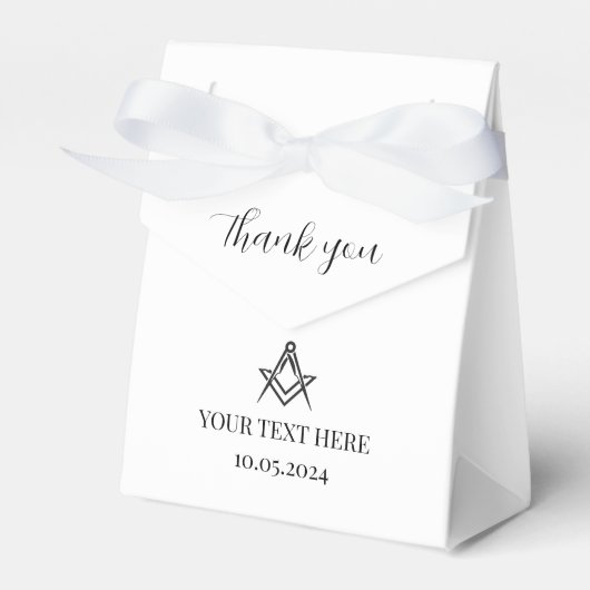 Vrijmetselaar Masonic Black Minimalist Elegant Mod Bedankdoosjes (Voorkant Zijde)