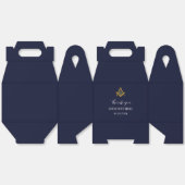 Vrijmetselaar Masonic Blue Minimalist Elegant Mode Bedankdoosjes (Ongevouwen)