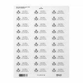 Vrijmetselaar Plein en Kompas Etiket (Full Sheet)