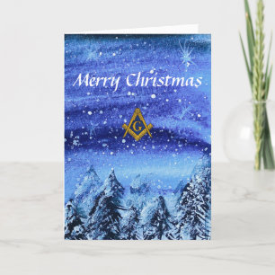 Vrijmetselaar Plein en Kompas Kerstmis Bedankkaart