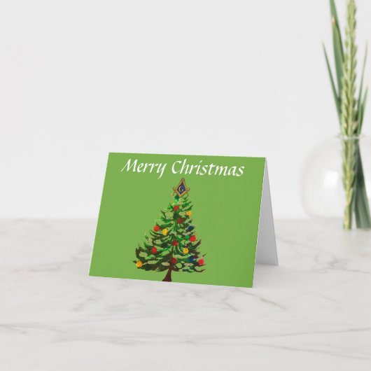 Vrijmetselaar Plein en Kompas Kerstmis Bedankkaart (Voorkant)