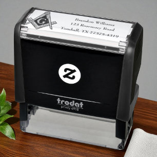 Vrijmetselaar Plein en Kompas Zelfinktende Stempel