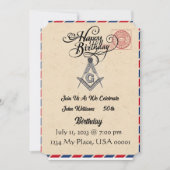 Vrijmetselaar verjaardagsuitnodiging kaart (Voorkant)