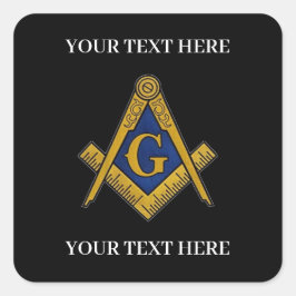 Vrijmetselaar Vierkant en Kompas Maçonnieke Metsel Vierkante Sticker
