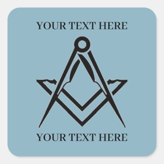 Vrijmetselaar Vierkant en Kompas Masonic Metselwer Vierkante Sticker (Voorkant)