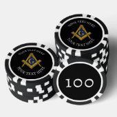 Vrijmetselaar Vrijmetselaar Masonic Zwart Plein en Poker Chips (Opstapeling)