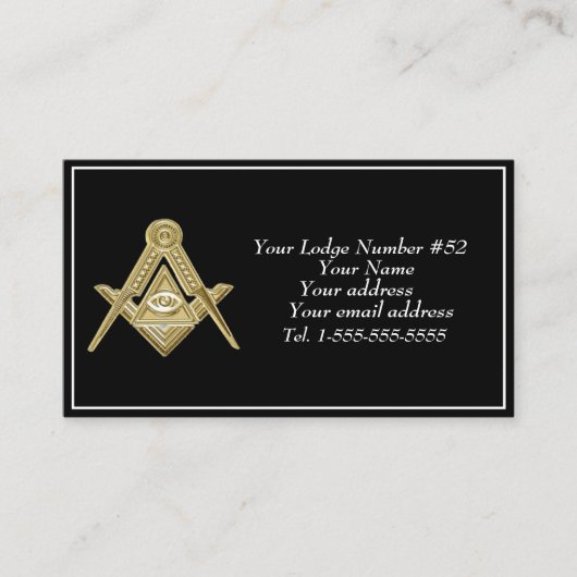 Vrijmetselaar Vrijmetselaar Symbool Vrijmetselaar  Visitekaartje (Voorkant)