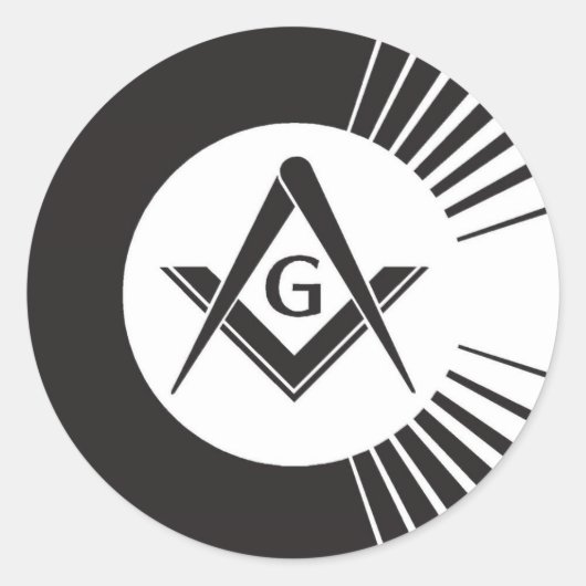 Vrijmetselaar, vrijmetselaars ronde sticker (Voorkant)