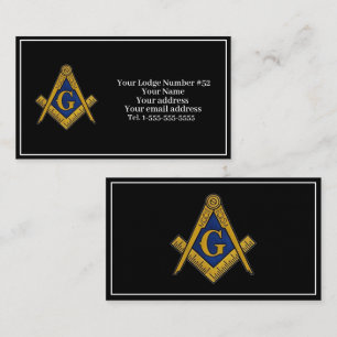 Vrijmetselaar Vrijmetselarij Symbool Masonic Zwart Visitekaartje