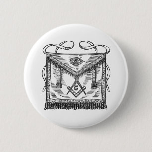 Vrijmetselaars- Schort Ronde Button 5,7 Cm
