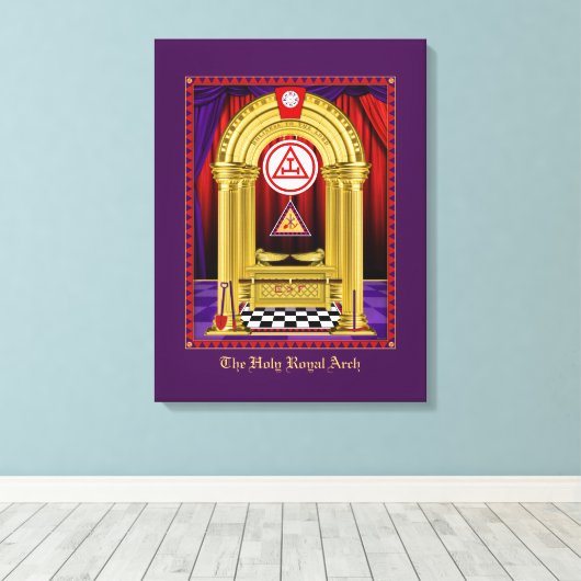 Vrijmetselaarsboog met werkgereedschap canvas afdruk (Insitu (Houten vloer))