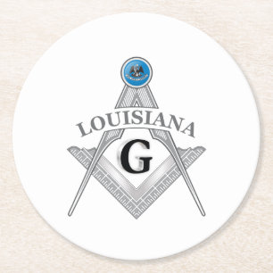 Vrijmetselaarsloge van de staat Louisiana Ronde Kartonnen Onderzetter