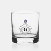 Vrijmetselaarsloge van de staat Michigan Whisky Glas (Voorkant)