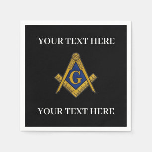 Vrijmetselaarsplein en Kompas Blauw Servet