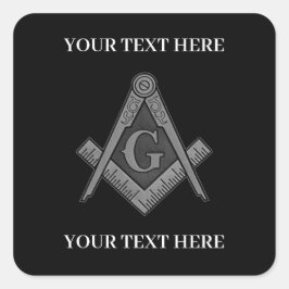 Vrijmetselaarsplein en Kompas Masonic Metselwerk Vierkante Sticker
