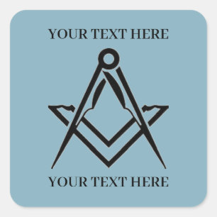 Vrijmetselaarsplein en Kompas Masonic Metselwerk Vierkante Sticker